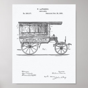 Poster Livre blanc de l'ambulance 1889 d'art vintage de