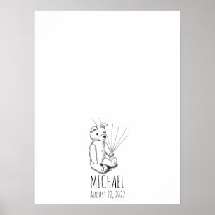 Poster Livre d’or des empreintes du nounours