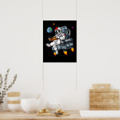Poster Livre d'astronaute spatial Lecture cosmique Nerd (Cuisine)
