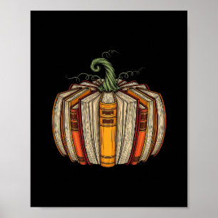 Poster Livre d'automne Citrouille Halloween Thanksgiving