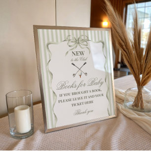 Poster Livre de Baby Shower de Golf "Vintage Nouveau au C