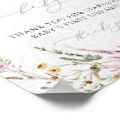 Poster Livre de Baby shower Fleur sauvage mignon pour béb (Coin)