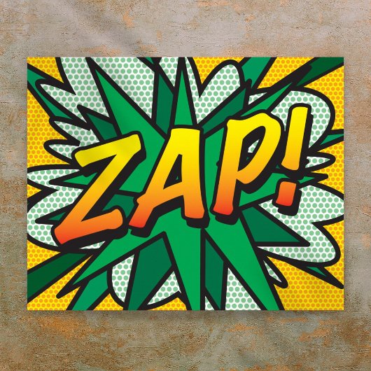 Poster Livre de BD Pop Art ZAP Superhero