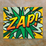 Poster Livre de BD Pop Art ZAP Superhero<br><div class="desc">Un design cool,  tendance et amusant qui met le fouet,  zap,  pow dans votre maison,  votre bureau et votre vie. Un grand cadeau pour vous,  vos amis ou votre famille. Conçu par ComicBookPop© à l'adresse www.zazzle.com/comicbookpop*</div>