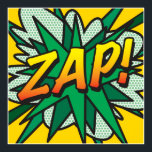 Poster Livre de BD Pop Art ZAP Superhero<br><div class="desc">Un design cool,  tendance et amusant qui met le fouet,  zap,  pow dans votre maison,  votre bureau et votre vie. Un grand cadeau pour vous,  vos amis ou votre famille. Conçu par ComicBookPop© à l'adresse www.zazzle.com/comicbookpop*</div>