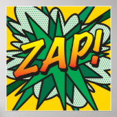 Poster Livre de BD Pop Art ZAP Superhero (Devant)