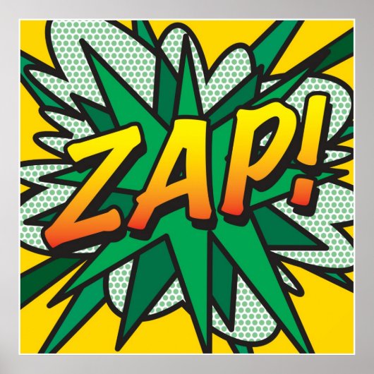 Poster Livre de BD Pop Art ZAP Superhero (Devant)