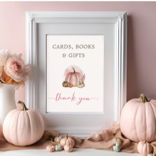 Poster Livre de cartes Cadeau pour Baby Shower Fille Rose