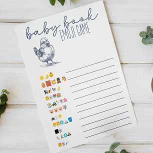 Poster Livre de charme champêtre vintage Emoji Jeu de bab
