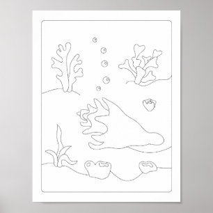 Poster Livre de coloration Cute Little Shell Antistress
