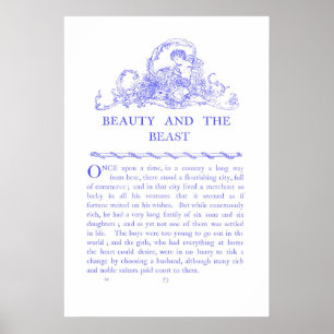 Poster Livre de contes de fées La Belle et la Bête Affich