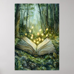 Poster Livre De La Magie De Forêt Enchanté