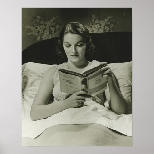 Poster Livre de lecture de femme (Devant)