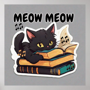 Poster Livre de lecture de Meow Meow Cat