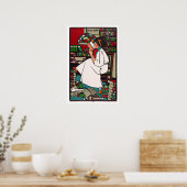 Poster Livre de lecture pour filles dans la bibliothèque  (Cuisine)