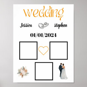 Poster Livre de mariage d'empreintes digitales
