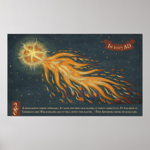 Poster Livre de miracles de la comète d'Augsbourg 1552 Es