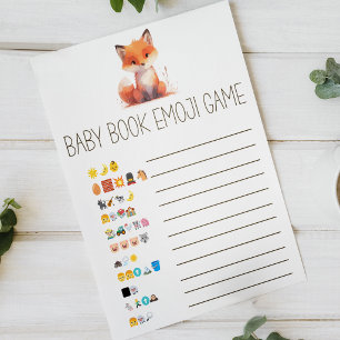 Poster Livre de Petit Renard Mignon Émoji Jeu de Baby Sho