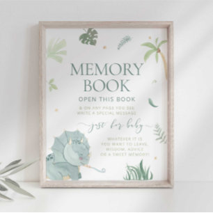 Poster Livre de souvenirs de bébé Dino Sign