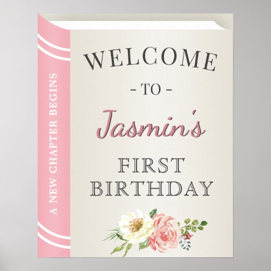 Poster Livre d'histoire Couverture fille premier annivers (Devant)