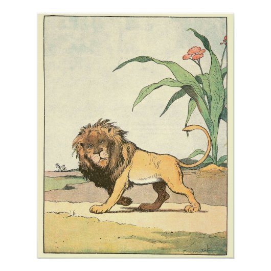 Poster Livre d'histoire d'enfants Lion d'Afrique parfait (Devant)