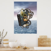 Poster Livre d'histoire du dragon Steampunk-Art (Cuisine)