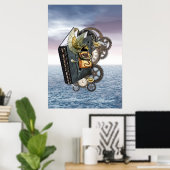 Poster Livre d'histoire du dragon Steampunk-Art (Bureau à domicile)