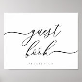 Poster Livre d'hôtes Clean Signature simple (Devant)