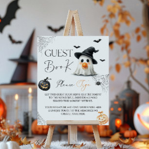 Poster Livre d'hôtes Little Boo Baby shower Halloween