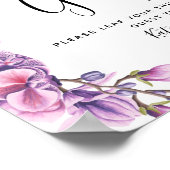 Poster livre d'hôtes mariage violet ressort SIGNE d'arbre (Coin)