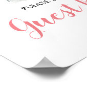 Poster Livre d'invité de Baby shower de fille rose Boho E (Coin)