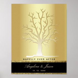 Poster Livre d'invité du Mariage de l'arbre d'empreintes 
