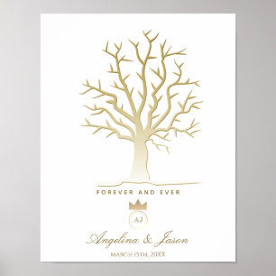 Poster Livre d'invité du Mariage de l'arbre d'empreintes 