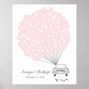 Poster Livre d'invité mariage Alternative avec ballons ro
