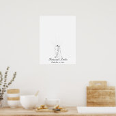 Poster Livre d'invité mariage Couple Fingerprint (Cuisine)