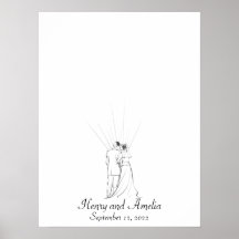 Livre d'invité mariage Couple Fingerprint