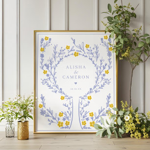 Poster Livre d'invité Mariage de l'arbre d'empreintes de 