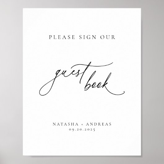 Poster Livre d'invité minimaliste chic contemporain (Devant)