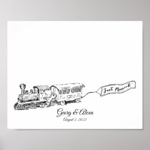 Poster Livre d'invité sur les empreintes digitales du tra