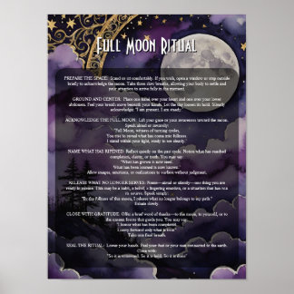 Poster Livre d'Ombres de Rituel Païen de Pleine Lune & Pr