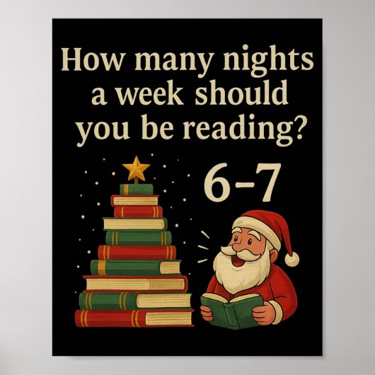Poster Livre drôle de Noël arbre de lecture – Lecture 6 7 (Devant)