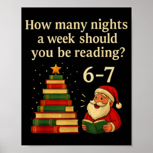 Poster Livre drôle de Noël sur l'arbre à lire 6 7 Mémo