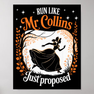 Poster Livre drôle mème Courir comme M. Collins vient de