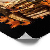 Poster Livre fantôme Lecture Citrouille Gothique Hallowee (Coin)