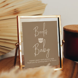 Poster Livre minimaliste simple Baby shower d'ours pour b