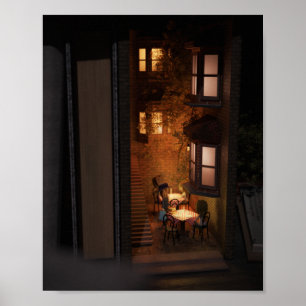 Poster Livre nook diorama - petit café