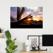 Poster Livre ouvert et Sunset Photographie (Bureau à domicile)