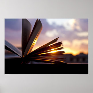 Poster Livre ouvert et Sunset Photographie