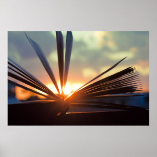 Poster Livre ouvert et Sunset Photographie