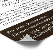 Poster Livre ouvert tendance, publicité de bibliothèque (Coin)